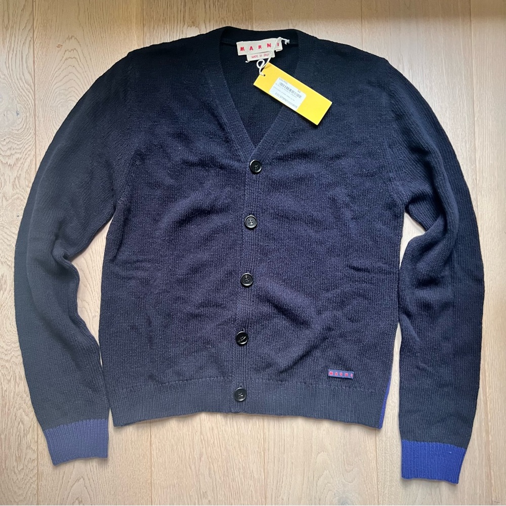 Marni Black and Purple Cardigan Sweater